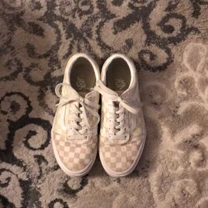 Girls size 3.5 checkerboard Vans.